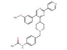 N-[4-({4-[5-(3-methoxyphenyl)-2-(4-pyridinyl)-4-pyrimidinyl]-1-piperidinyl}methyl)phenyl]acetamide