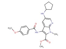 methyl 5-(cyclopentylamino)-3-[(4-methoxybenzoyl)amino]-1-methyl-1H-pyrrolo[2,3-b]pyridine-2-carboxylate