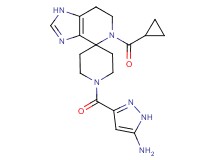 3-{[5-(cyclopropylcarbonyl)-1,5,6,7-tetrahydro-1'H-spiro[imidazo[4,5-c]pyridine-4,4'-piperidin]-1'-yl]carbonyl}-1H-pyrazol-5-amine