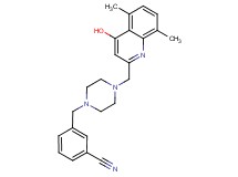3-({4-[(4-hydroxy-5,8-dimethylquinolin-2-yl)methyl]piperazin-1-yl}methyl)benzonitrile
