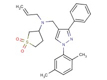N-allyl-N-{[1-(2,5-dimethylphenyl)-3-phenyl-1H-pyrazol-4-yl]methyl}tetrahydro-3-thiophenamine 1,1-dioxide