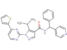 5-isopropyl-N-[phenyl(4-pyridinyl)methyl]-1-[4-(2-thienyl)-2-pyrimidinyl]-1H-pyrazole-4-carboxamide