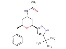 N-[(2S*,4R*,6S*)-2-benzyl-6-(5-tert-butyl-1H-pyrazol-3-yl)tetrahydro-2H-pyran-4-yl]acetamide