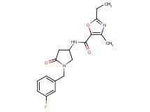 2-ethyl-N-[1-(3-fluorobenzyl)-5-oxo-3-pyrrolidinyl]-4-methyl-1,3-oxazole-5-carboxamide