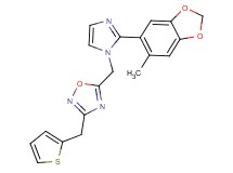 5-{[2-(6-methyl-1,3-benzodioxol-5-yl)-1H-imidazol-1-yl]methyl}-3-(2-thienylmethyl)-1,2,4-oxadiazole