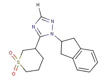 1-(2,3-dihydro-1H-inden-2-yl)-5-(1,1-dioxidotetrahydro-2H-thiopyran-3-yl)-1H-1,2,4-triazole
