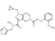 1-(cyclopropylmethyl)-5-[(2-methoxyphenoxy)acetyl]-N-methyl-N-(1,3-thiazol-4-ylmethyl)-4,5,6,7-tetrahydro-1H-pyrazolo[4,3-c]pyridine-3-carboxamide
