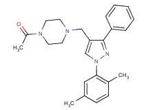 1-acetyl-4-{[1-(2,5-dimethylphenyl)-3-phenyl-1H-pyrazol-4-yl]methyl}piperazine
