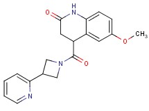 6-methoxy-4-{[3-(2-pyridinyl)-1-azetidinyl]carbonyl}-3,4-dihydro-2(1H)-quinolinone