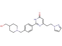 2-(4-{[4-(hydroxymethyl)piperidin-1-yl]methyl}phenyl)-6-[2-(1H-pyrazol-1-yl)ethyl]pyrimidin-4(3H)-one