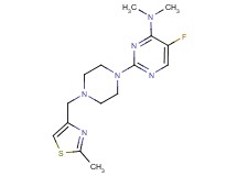 5-fluoro-N,N-dimethyl-2-{4-[(2-methyl-1,3-thiazol-4-yl)methyl]piperazin-1-yl}pyrimidin-4-amine