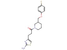 4-(3-{3-[(4-fluorophenoxy)methyl]-1-piperidinyl}-3-oxopropyl)-1,3-thiazol-2-amine