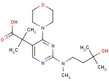 2-{2-[(3-hydroxy-3-methylbutyl)(methyl)amino]-4-morpholin-4-ylpyrimidin-5-yl}-2-methylpropanoic acid