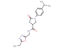 N-[(5-ethyl-1,3,4-oxadiazol-2-yl)methyl]-1-(4-isopropylphenyl)-5-oxo-3-pyrrolidinecarboxamide