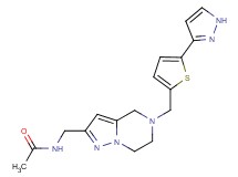 N-[(5-{[5-(1H-pyrazol-3-yl)-2-thienyl]methyl}-4,5,6,7-tetrahydropyrazolo[1,5-a]pyrazin-2-yl)methyl]acetamide