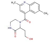 4-[(2,6-dimethyl-4-quinolinyl)carbonyl]-3-(2-hydroxyethyl)-2-piperazinone
