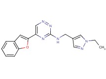 5-(1-benzofuran-2-yl)-N-[(1-ethyl-1H-pyrazol-4-yl)methyl]-1,2,4-triazin-3-amine