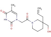 1-{2-[3-allyl-3-(hydroxymethyl)-1-piperidinyl]-2-oxoethyl}-5-methyl-2,4(1H,3H)-pyrimidinedione