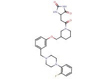 5-(2-{3-[(3-{[4-(2-fluorophenyl)-1-piperazinyl]methyl}phenoxy)methyl]-1-piperidinyl}-2-oxoethyl)-2,4-imidazolidinedione