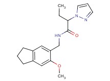 N-[(6-methoxy-2,3-dihydro-1H-inden-5-yl)methyl]-2-(1H-pyrazol-1-yl)butanamide