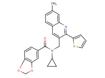 N-cyclopropyl-N-{[7-methyl-2-(2-thienyl)-3-quinolinyl]methyl}-1,3-benzodioxole-5-carboxamide