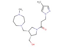 {(3R*,4R*)-4-[(4-methyl-1,4-diazepan-1-yl)methyl]-1-[3-(4-methyl-1H-pyrazol-1-yl)propanoyl]pyrrolidin-3-yl}methanol