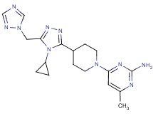 4-{4-[4-cyclopropyl-5-(1H-1,2,4-triazol-1-ylmethyl)-4H-1,2,4-triazol-3-yl]piperidin-1-yl}-6-methylpyrimidin-2-amine