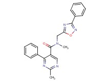 N,2-dimethyl-4-phenyl-N-[(3-phenyl-1,2,4-oxadiazol-5-yl)methyl]-5-pyrimidinecarboxamide