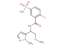 5-(aminosulfonyl)-2-fluoro-N-[2-methoxy-1-(1-methyl-1H-pyrazol-5-yl)ethyl]benzamide