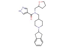 N-{[1-(2,3-dihydro-1H-inden-2-yl)-4-piperidinyl]methyl}-N-(tetrahydro-2-furanylmethyl)-1H-pyrazole-4-carboxamide