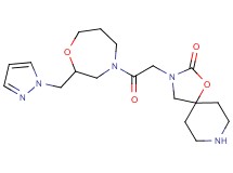 3-{2-oxo-2-[2-(1H-pyrazol-1-ylmethyl)-1,4-oxazepan-4-yl]ethyl}-1-oxa-3,8-diazaspiro[4.5]decan-2-one hydrochloride