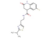6-fluoro-N-[2-(2-isopropyl-1,3-thiazol-4-yl)ethyl]-2-oxo-1,2,3,4-tetrahydro-4-quinolinecarboxamide