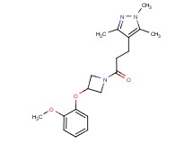4-{3-[3-(2-methoxyphenoxy)azetidin-1-yl]-3-oxopropyl}-1,3,5-trimethyl-1H-pyrazole