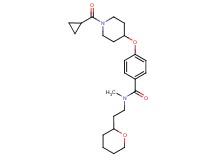 4-{[1-(cyclopropylcarbonyl)-4-piperidinyl]oxy}-N-methyl-N-[2-(tetrahydro-2H-pyran-2-yl)ethyl]benzamide