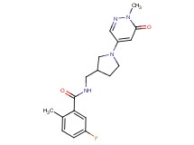 5-fluoro-2-methyl-N-{[1-(1-methyl-6-oxo-1,6-dihydro-4-pyridazinyl)-3-pyrrolidinyl]methyl}benzamide