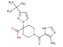 4-(3-tert-butyl-1H-pyrazol-1-yl)-1-[(4-methyl-1H-imidazol-5-yl)carbonyl]piperidine-4-carboxylic acid