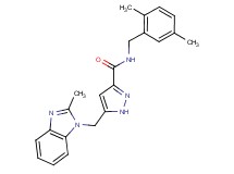 N-(2,5-dimethylbenzyl)-5-[(2-methyl-1H-benzimidazol-1-yl)methyl]-1H-pyrazole-3-carboxamide