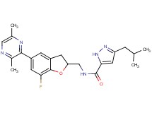 N-{[5-(3,6-dimethyl-2-pyrazinyl)-7-fluoro-2,3-dihydro-1-benzofuran-2-yl]methyl}-3-isobutyl-1H-pyrazole-5-carboxamide