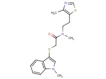 N-methyl-2-[(1-methyl-1H-indol-3-yl)thio]-N-[2-(4-methyl-1,3-thiazol-5-yl)ethyl]acetamide