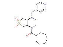 (4aS*,7aR*)-1-(cycloheptylcarbonyl)-4-(4-pyridinylmethyl)octahydrothieno[3,4-b]pyrazine 6,6-dioxide