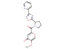 5-methoxy-2-({2-[3-(2-pyridinyl)-1,2,4-oxadiazol-5-yl]-1-pyrrolidinyl}carbonyl)-4H-pyran-4-one