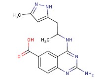2-amino-4-{[1-methyl-2-(3-methyl-1H-pyrazol-5-yl)ethyl]amino}quinazoline-6-carboxylic acid