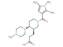 3-{(3R*,4S*)-4-(4-methylpiperazin-1-yl)-1-[(1,2,5-trimethyl-1H-pyrrol-3-yl)carbonyl]piperidin-3-yl}propanoic acid