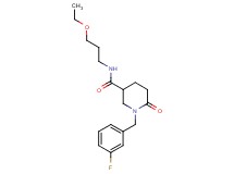 N-(3-ethoxypropyl)-1-(3-fluorobenzyl)-6-oxo-3-piperidinecarboxamide