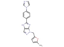 5-[4-(1H-imidazol-1-yl)phenyl]-1-[(5-methyl-2-furyl)methyl]-1,4-dihydroimidazo[4,5-c]pyrazole