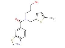 N-(3-hydroxypropyl)-N-[(5-methyl-2-thienyl)methyl]-1,3-benzothiazole-6-carboxamide