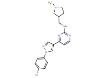 4-[1-(4-chlorophenyl)-1H-pyrazol-4-yl]-N-[(1-methyl-3-pyrrolidinyl)methyl]-2-pyrimidinamine