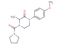 1-(4-methoxyphenyl)-3-methyl-4-(1-pyrrolidinylcarbonyl)-2-piperazinone