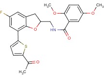 N-{[7-(5-acetyl-2-thienyl)-5-fluoro-2,3-dihydro-1-benzofuran-2-yl]methyl}-2,5-dimethoxybenzamide