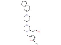 2-{4-[1-(2,3-dihydro-1H-inden-5-yl)-4-piperidinyl]-1-[(5-methyl-2-furyl)methyl]-2-piperazinyl}ethanol